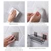 Zomoza Self Adhesive Wall Mounted Kitchen Storage Hanging Rack Basket with Tissue Holder and Kitchen Towel Holder Wardrobe Hanging Organizer Bathroom Storage-Black view 4