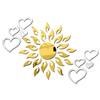 Bikri Kendra Ind - Sun Golden with 2set Love Heart Silver Mirror Stickers forwall Decor Sticker, for Wall, Wall Decor Sticker,Stickers, Acrylic Stickers, Wall Stickers for Hall Room, Bed Room. view 1