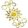 Bikri Kendra Ind - Sun with 12 Hexagon Rings (Golden) Mirror Stickers for Wall, Acrylic Sticker for Wall view 1