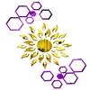 Bikri Kendra Ind - Sun Golden with 12 Hexagon Ring Purple Mirror Stickers for Wall, Wall Decor Sticker, Acrylic, Wall Stickers for Hall Room, Bedroom. view 1