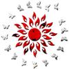 Bikri Kendra Ind - Sun red with 20 Butterfly Silver Mirror Stickers for Wall,Wall Decor Sticker, Mirror Stickers, Acrylic Stickers, Wall Stickers for Hall Room, Bedroom, Kitchen. view 1