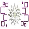 Bikri Kendra Ind - Sun Silver with 12 Square Purple Mirror Stickers for Mirror Wall Decor Sticker, Acrylic Stickers, Wall Stickers for Hall Room, Bedroom, Kitchen. view 1