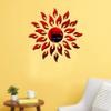 Bikri Kendra Ind - Sun with 12 Hexagon Rings (red) Mirror Stickers for Wall, Acrylic Sticker for Wall view 3