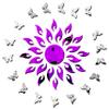 Bikri Kendra Ind - Sun (Purple) with 20 Butterfly Silver Mirror Stickers for Wall,Wall Decor Sticker, Mirror Stickers, Acrylic Stickers, Wall Stickers for Hall Room, Bedroom. view 1