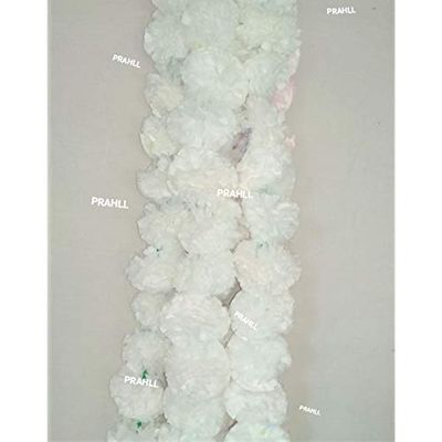 PRAHLL Artificial Marigold Flower Garlands Hanging TORAN for Door and Wall (52inch Length and 30 Flowers in Each) Natural,Fluffy & Rich Look. (White, 3)