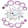 Bikri Kendra Ind - Sun Silver with 12 Rings Purple Mirror Stickers for Mirror Wall Decor Sticker, Wall Stickers, Acrylic Stickers, Wall Stickers for Hall Room, Bedroom, Kitchen. view 1