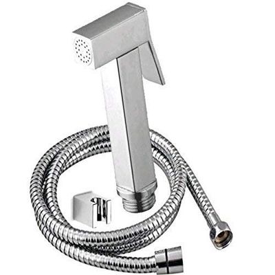GOLD BELL Imported Brass Health Faucet with 1.5 Meter Stainless Steel Grade 304 Tube and Wall Hook (Chrome)