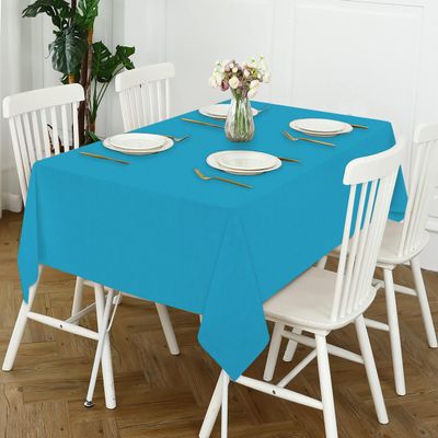 Oasis Home Collection Cotton Solid Table Cloth (4 Seater; Blue; 60 X 60 inch)