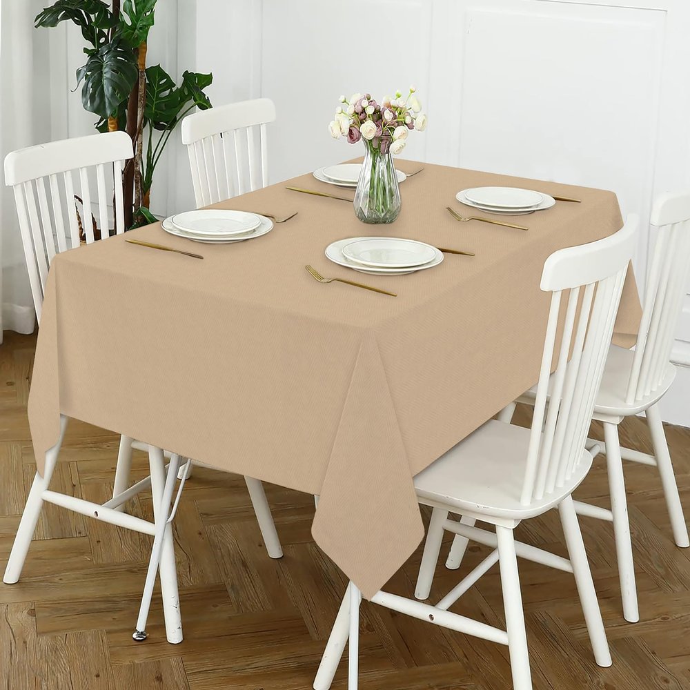 Oasis Home Collection Cotton Solid Table Cloth 60 X 60 inch | 4 Seater - Pack of 1 (Beige)