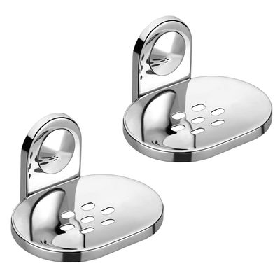 MADHULI 304 Stainless Steel Soap Dish for Bathroom/Bathroom Soap Holder/soap stand/kichan Accessories/Soap Dish (Chrome) SET of 2