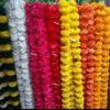 PRAHLL Artificial Marigold Flower Garlands Hanging TORAN for Door and Wall (52inch Length and 30 Flowers in Each) Natural,Fluffy & Rich Look. (Orange, 3) view 3