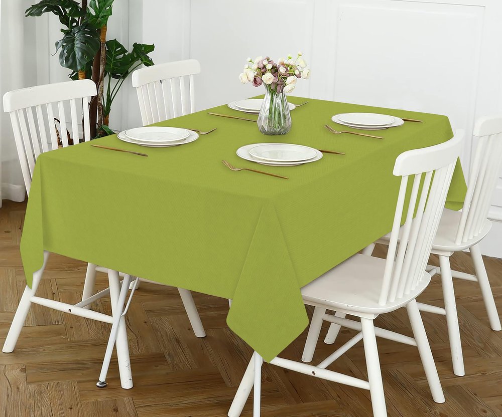 Oasis Home Collection Cotton Solid Table Cloth 60 X 60 inch | 4 Seater - Pack of 1 (Green)