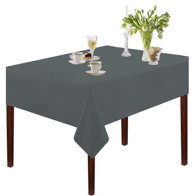 Oasis Home Collection Cotton Solid Table Cloth 60 X 60 inch | 4 Seater - Pack of 1 (Grey)