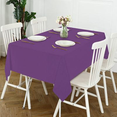 Oasis Home Collection Cotton Solid Table Cloth 60 X 60 inch | 4 Seater - Pack of 1 (Royal Lilac)