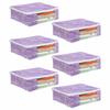 PrettyKrafts Saree Cover Big Size/Wardrobe Organiser/Clothes Storage Bag | Storage Organizer Bag | Zip Closure and Transparent Front | Clothes Storage Bag | Set of 3, Purple | Size: 40 x 35 x 20 cm view 1
