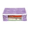 PrettyKrafts Saree Cover Big Size/Wardrobe Organiser/Clothes Storage Bag | Storage Organizer Bag | Zip Closure and Transparent Front | Clothes Storage Bag | Set of 3, Purple | Size: 40 x 35 x 20 cm view 3