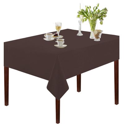 Oasis Home Collection Cotton Solid Table Cloth 60 X 60 inch | 4 Seater - Pack of 1 (Dark Brown)