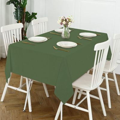 Oasis Home Collection Cotton Solid Table Cloth 60 X 60 inch | 4 Seater - Pack of 1 (Dark Green)