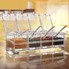 KINZILLA Crystal Seasoning Box Pepper Salt Spice Rack Plastic 4 Box with Spoons Kitchen See Through Storage Containers view 2