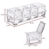 KINZILLA Crystal Seasoning Box Pepper Salt Spice Rack Plastic 4 Box with Spoons Kitchen See Through Storage Containers view 3