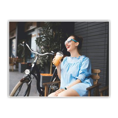 Anne Print Solutions Young Beautiful Lady Drinking Fresh Juice - Shake Gumming Vinyl Self Adhesive Sticker (Without Frame) Pack of 1 Pcs Size 24 Inch X 18* Inch* Multicolour