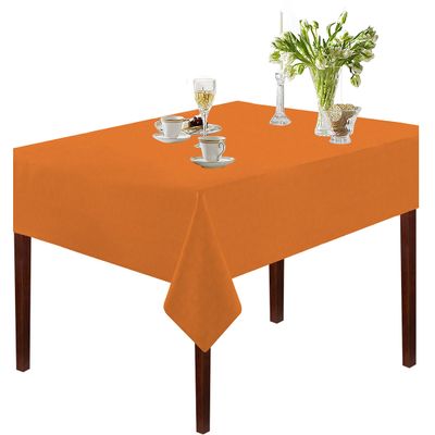 Oasis Home Collection Cotton Solid Table Cloth 60 X 60 inch | 4 Seater - Pack of 1 (Orange)