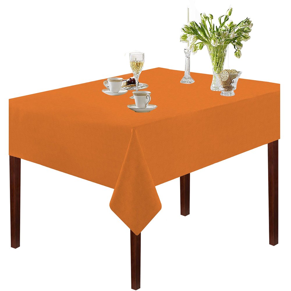 Oasis Home Collection Cotton Solid Table Cloth 60 X 60 inch | 4 Seater - Pack of 1 (Orange)
