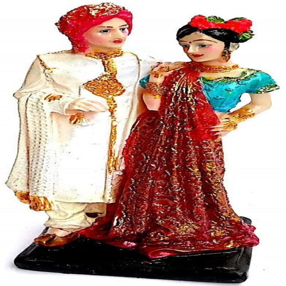 BS Handicrafts Love Couple Statue | Wedding Bride & Groom Showpiece Idol | Wedding Gift Couple Statue | Anniversary Birthday Gifts for Girlfriend/Boyfriend/Husband & Wife (Size: 8 Inch)