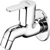 KI Brass Short Body Water Tap Bib Cock with Wall Flange - Chrome Finish view 1
