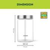 Borosil 900ml Endura Glass Jar with Stainless Steel Lid | Borosilicate Glass Storage Organiser | Microwave & Dishwasher Safe Kitchen Containers for Spices, Snacks, Grains, Dals view 3