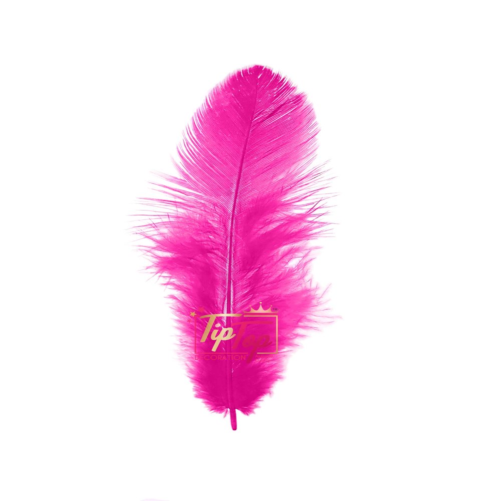 TIPTOP DECORATION Natural Dyed Feathers 10 cm (80 pieces) (Dark Pink)