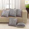 Nendle Velvet Plain Decorative Soft Texture Cushion Cover - Pack of 5, 16x16 Inch | Soft Smooth Solid Fabric | Square Pillow Covers for Bed, Sofa, Office Chair & Seat, Home Dcor (Silver) view 1