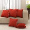 Nendle Velvet Plain Decorative Soft Texture Cushion Cover - Pack of 5, 16x16 Inch | Soft Smooth Solid Fabric | Square Pillow Covers for Bed, Sofa, Office Chair & Seat, Home Dcor (Red) view 1
