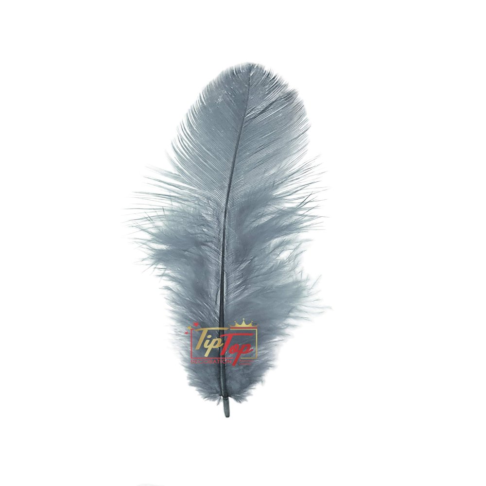 TIPTOP DECORATION Natural Dyed Feathers 10 cm (80 pieces) (Grey)