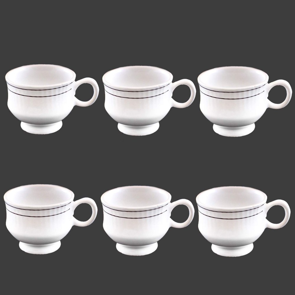 Prop It Up Premium GoldenLine Fine Tableware Bone China Set of 6 Tea Cups/Coffee Mugs for Home Office (140 ml) 13
