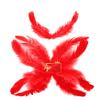 TIPTOP DECORATION Natural Dyed Feathers 10 cm (80 pieces) (Dark Red) view 3
