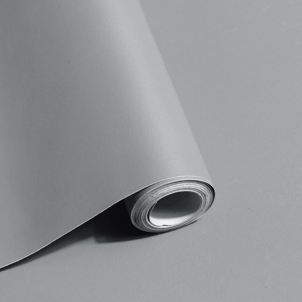 Elton Grey Matte Adhesive Decorative Vinyl Shelf Liner Decorative Self Adhesive Vinyl Sheet for Table top,Furniture, Almirah and Other DIY, Renovation Projects 24 X 48 Inches