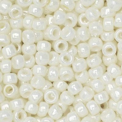 Toho Round Seed Beads Size 8/0, 122 Opaque-Lustered Navajo White 2.5" Tube, Apprx. 8 Grams, Imported 3mm Japanese Seed Beads for Jewellery Making, Beading, Embroidery, Art and Craft