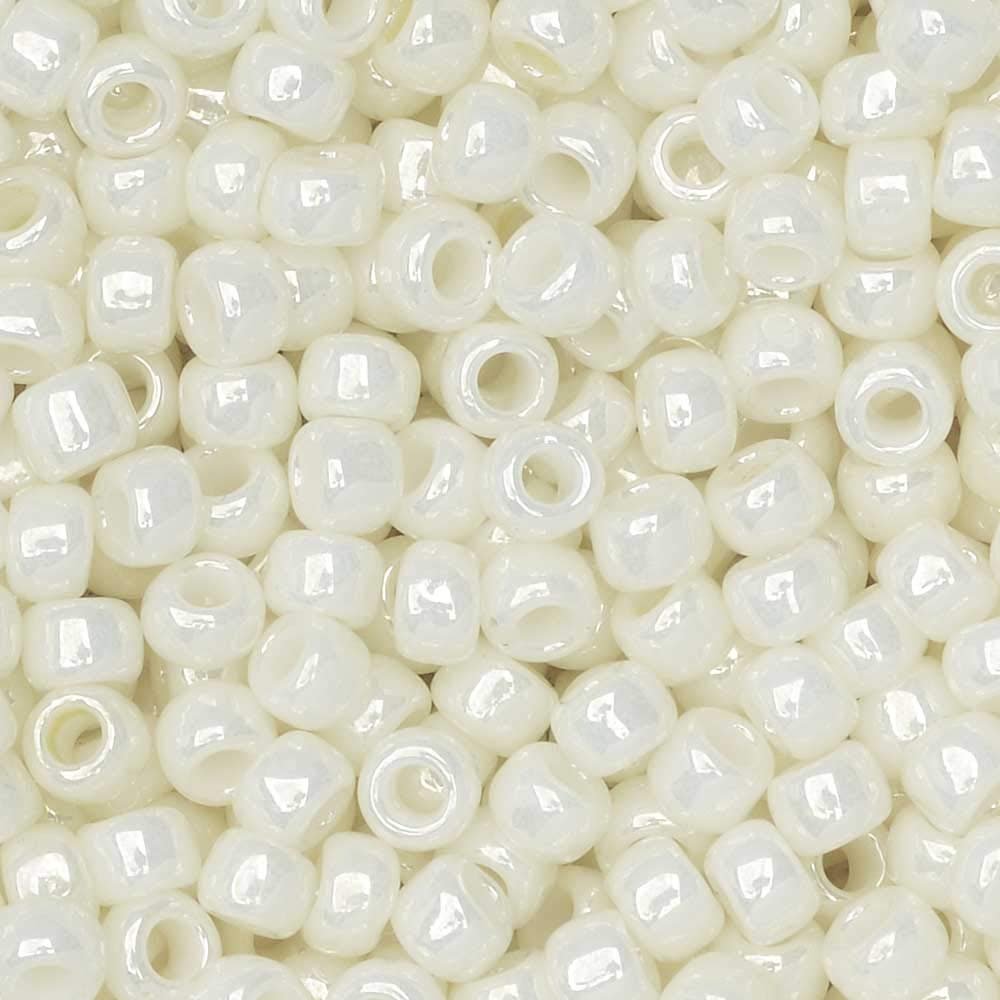 Toho Round Seed Beads Size 8/0, 122 Opaque-Lustered Navajo White 2.5" Tube, Apprx. 8 Grams, Imported 3mm Japanese Seed Beads for Jewellery Making, Beading, Embroidery, Art and Craft
