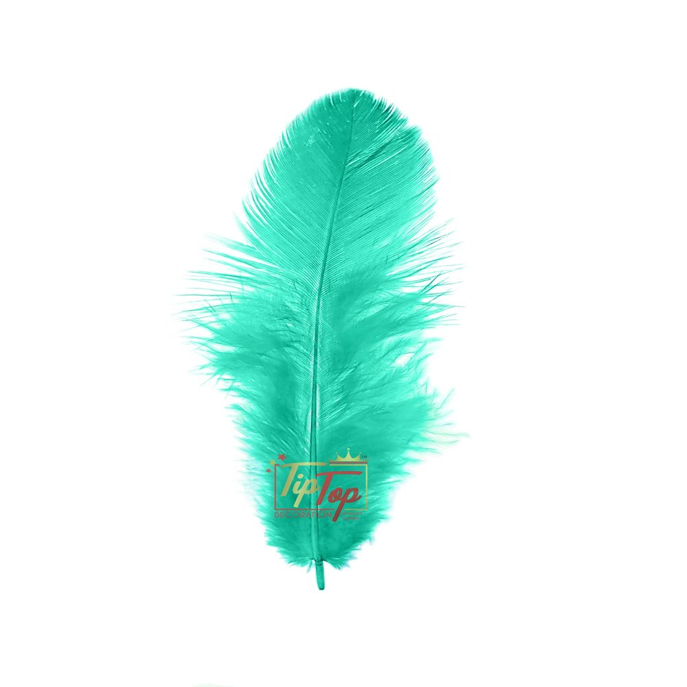 TIPTOP DECORATION Natural Dyed Feathers 10 cm (80 pieces) (Turquoise)
