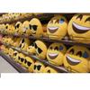 Supreme Home Collective Plush Velvet Emoji Pillow Soft Round, Sleeping Decorative Cushion, (Yellow, Black, 12x12 inches/30x30cm) view 4