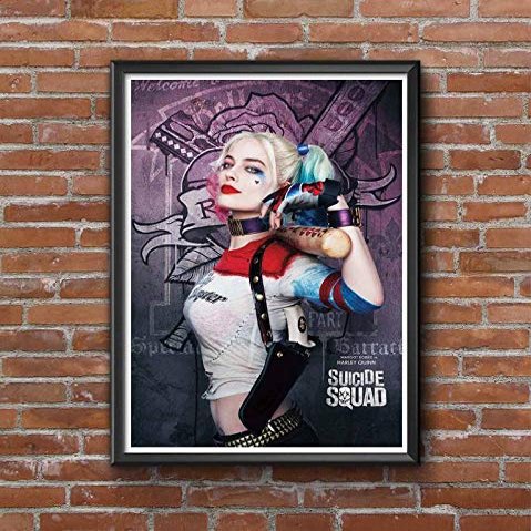 Good Hope Artificial Wood Suicide Squads Movie Poster Frame for Room and Office (Multicolour, 10 X 13 inch, Framed)
