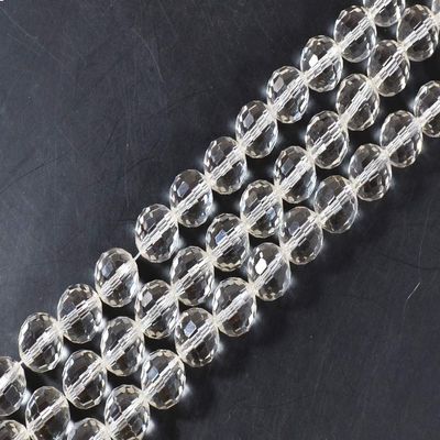 The Design Cart White Transparent Faceted Spherical Crystal Beads (12 mm, 1 String) for Jewellery Making, Beading, Art and Craft Supplies