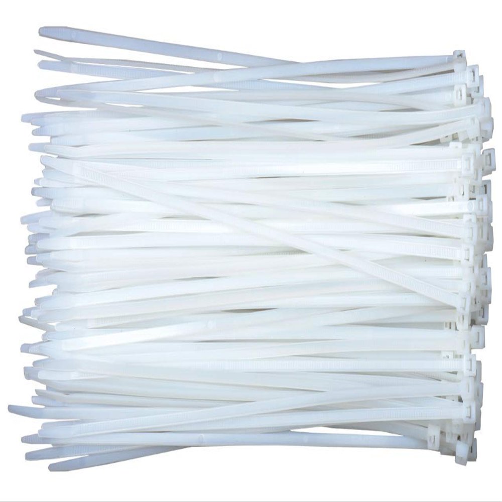 Rpi shop - 10 Inch (250 L x 3.6 W) Cable Ties UV resistant Nylon Zip Wire Organizer Self Locking Tie White - 300 PCS