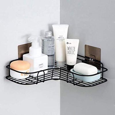 VDHJA Multipurpose Kitchen Bathroom Shelf Wall Holder Storage Rack Corner Shelf Storage Box Strong Suction Cup Shower Rack Self