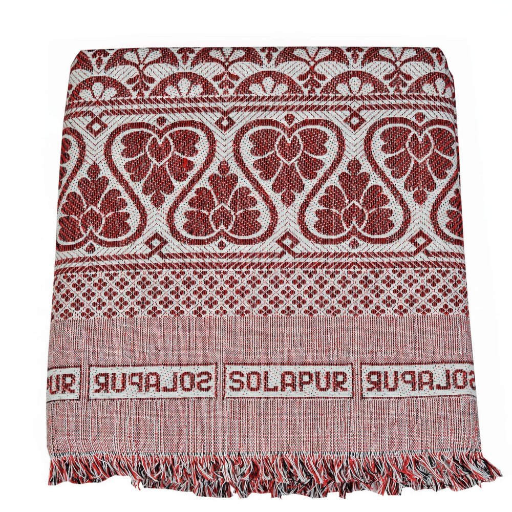 Gouri Textiles Solapur Cotton Chaddar Blanket 58" X 88"chaddars (maroon), skinfriendly, Pack of 1