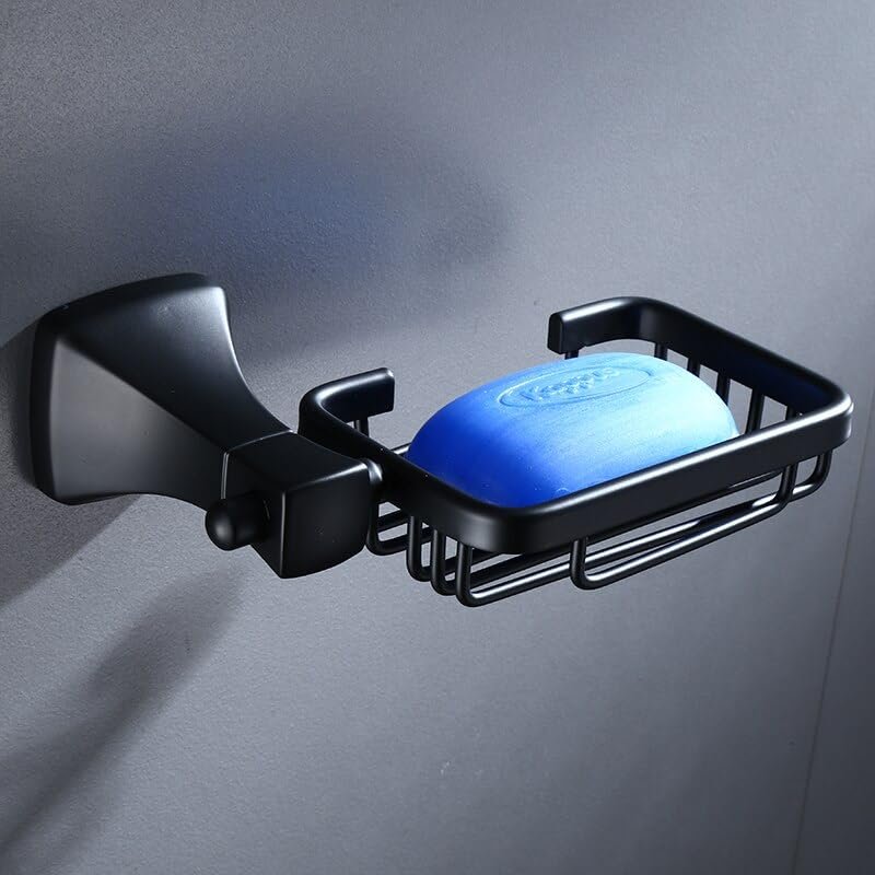 Plantex Space Aluminum Soap Holder for Bathroom Wall/Soap Stand/Soap Dish/Soap Dish Holder for Bathroom Accessories (Black)