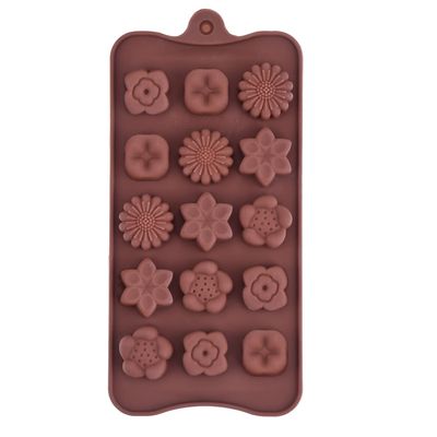 SKYFUN (LABEL) Silicone Chocolate Making Different Shaped Moulds, 15 Cavities, Brown