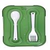 Param Abs Plastic Folding Lunch Box For Kids And Adults, Leak Proof Lunch Containers With 3 Compartments (Green), 120 milliliter view 2
