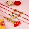 Collectible India Rakhi with Gift for Brother and Bhabhi Kids Combo - 4 Rakhi for Rakshabandhan Gifts for Bhaiya Bhabhi - Kumkum Dani Chandan Roli Box,Rakshabandhan Special Card,Krishna, Lumba view 2